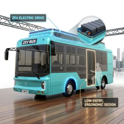 6.6μm Ηλεκτρικό Μίνι Λεωφορείο EV Bus με Αυτόματο Κιβώτιο Ταχυτήτων και Χωρητικότητα 23 Θέσεων